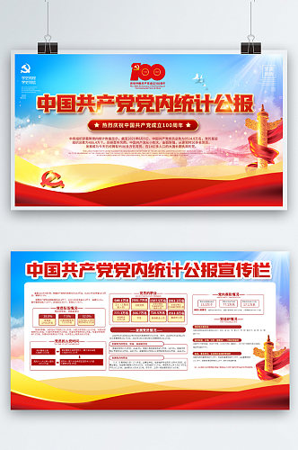 2021中国共产党党内统计公报党建展板