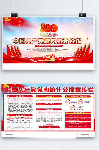 2021中国共产党党内统计公报党建展板