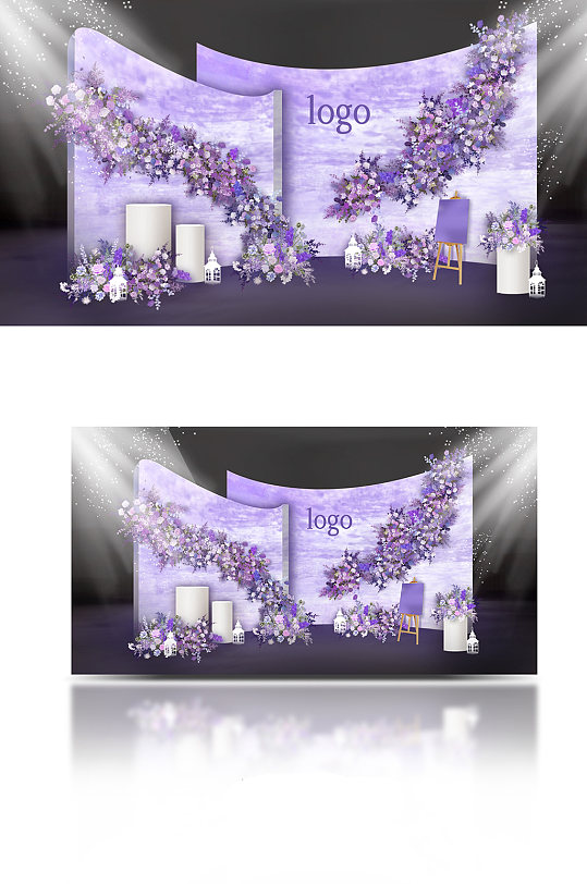 紫色简约婚礼现代泰式迎宾区-众图网