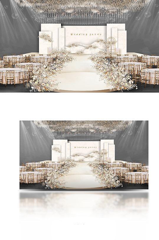 香槟色简约婚礼效果图-众图网