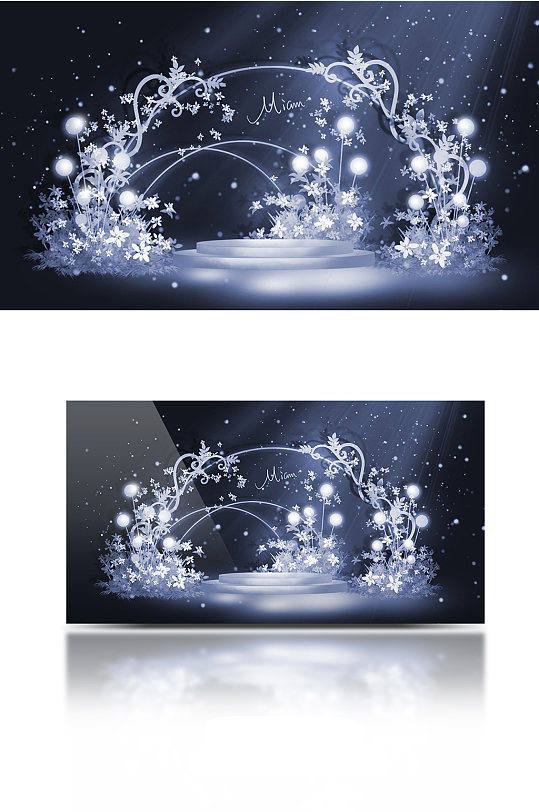 雾霾梦幻蓝花藤婚礼仪式区-众图网