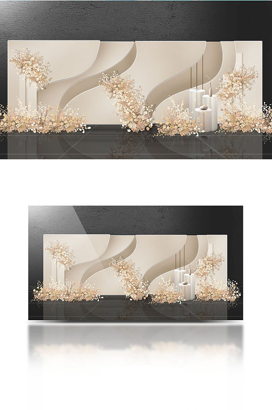 香槟色婚礼效果图-众图网