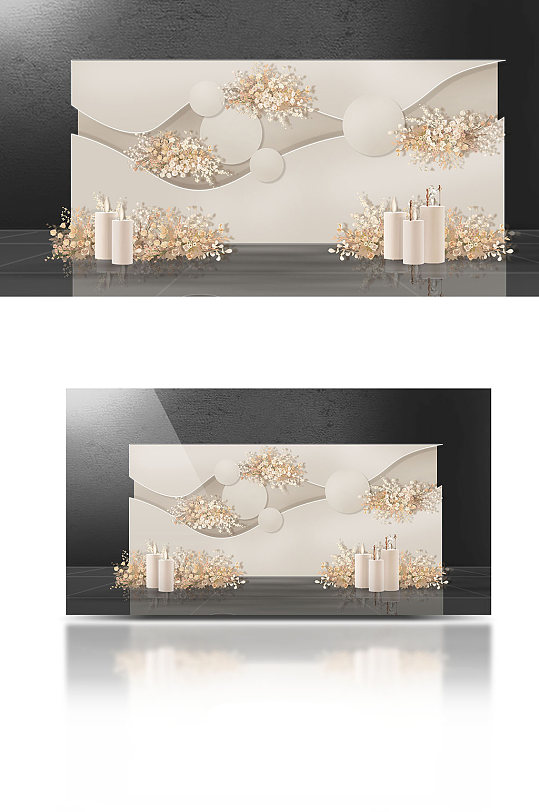 香槟色婚礼迎宾区-众图网