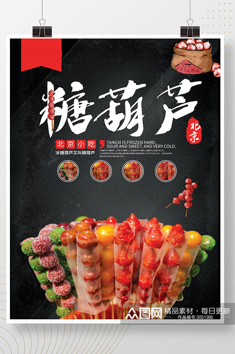 北京冰糖葫芦简约海报素材
