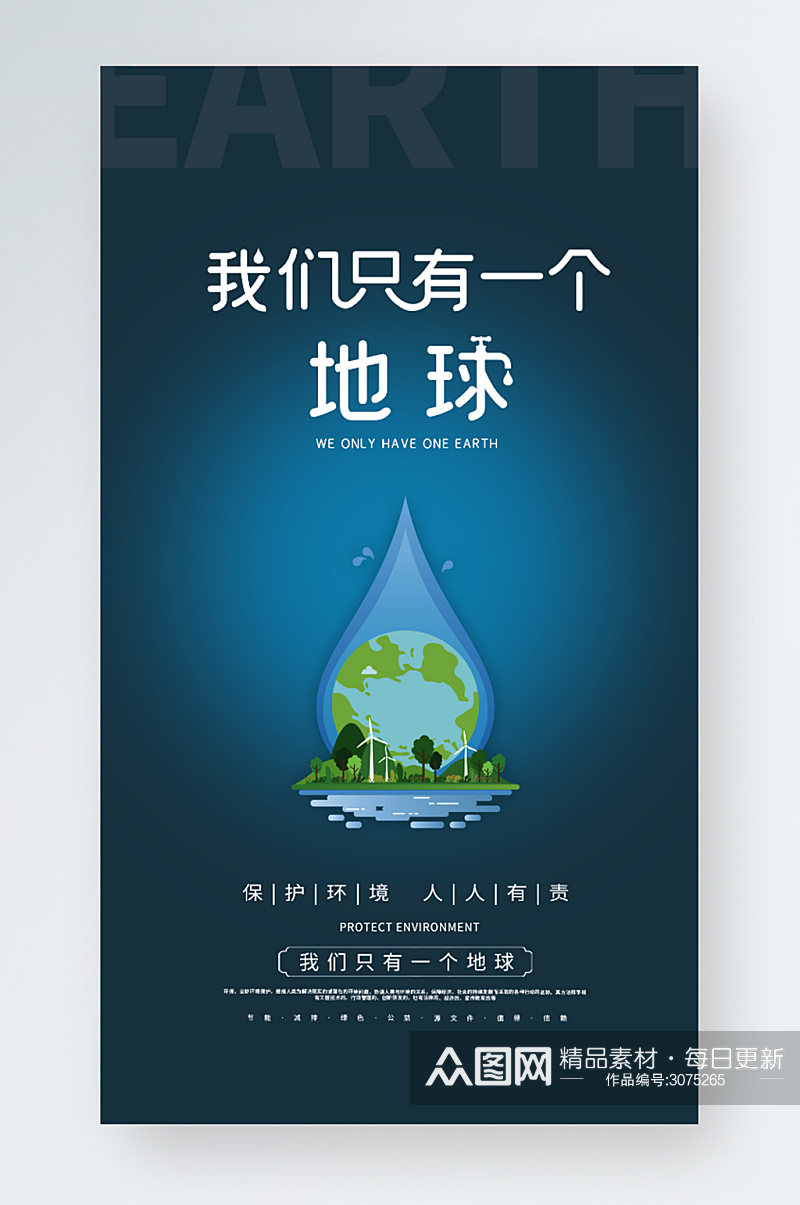 环保公益节约用水公益宣传手机海报素材
