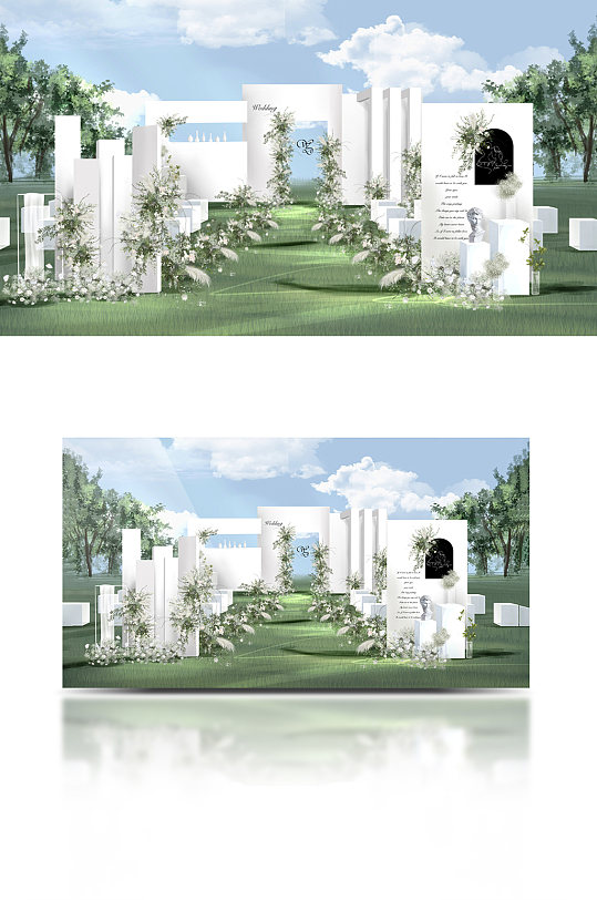 韩式室外简约草坪婚礼-众图网