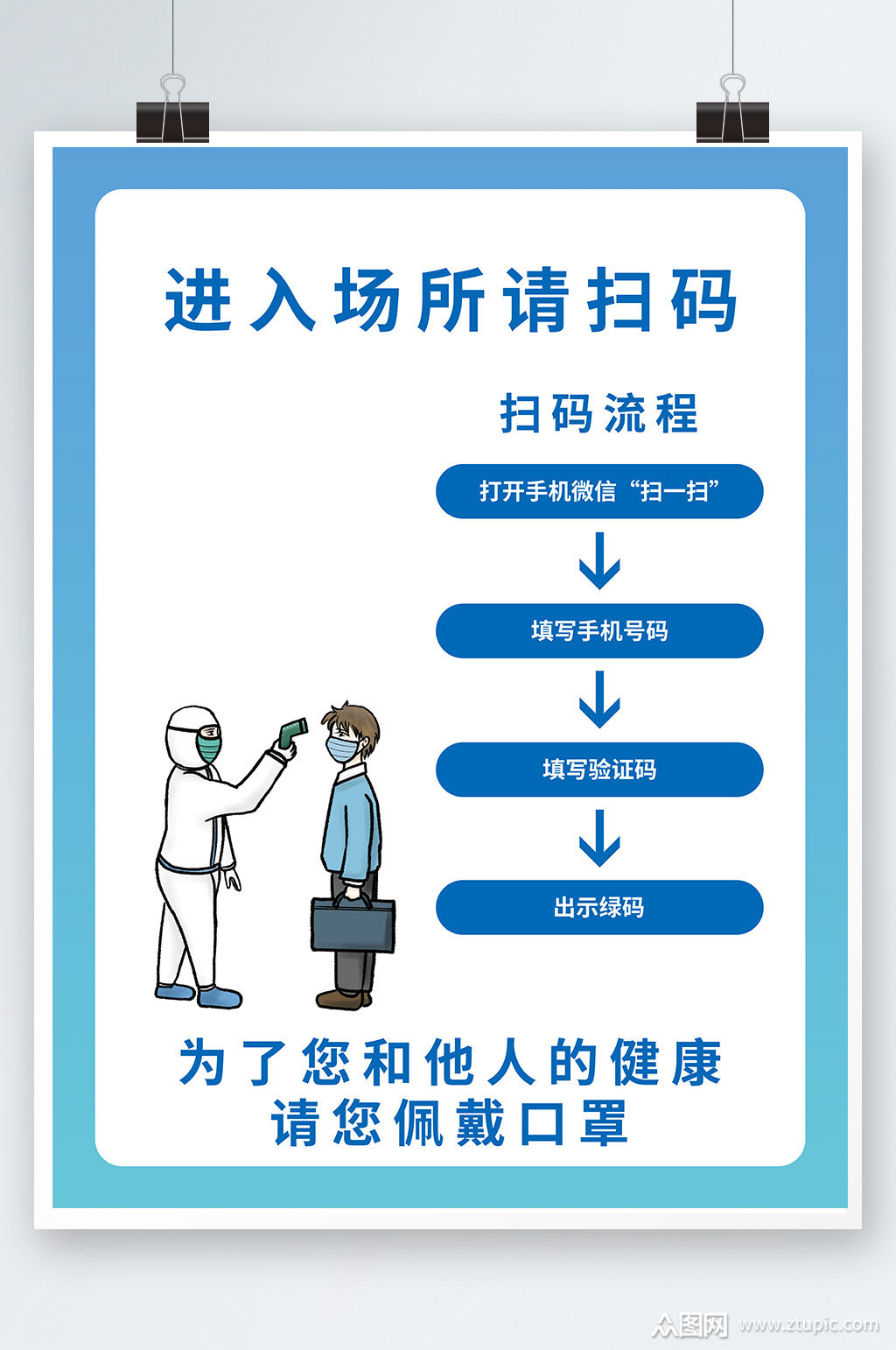 众图网独家提供防疫健康码扫码流程海报素材免费下载