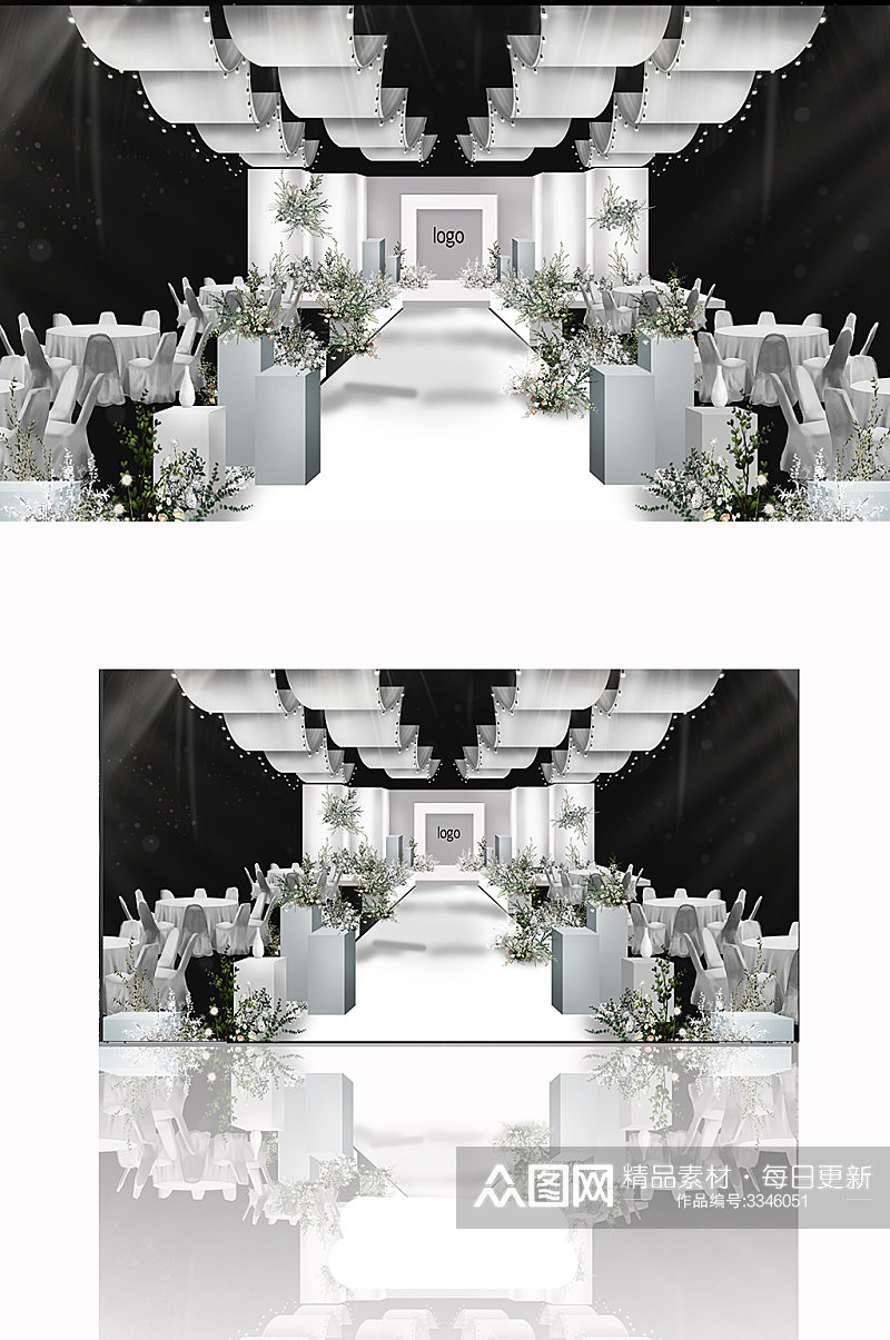 流行韩式婚礼新款效果图高端轻奢大气温馨素材