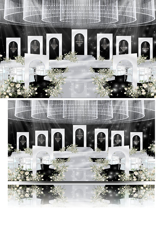 大气简约唯美浪漫韩式水晶婚礼效果图-众图网