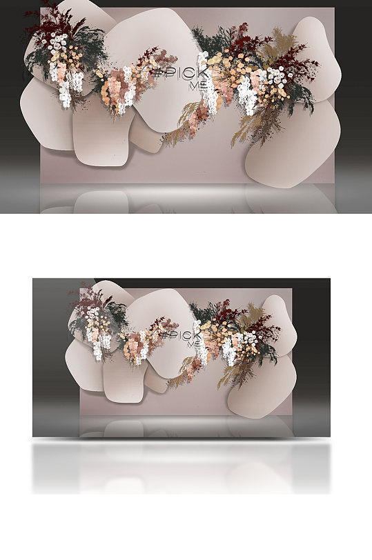 ins泰式婚礼迎宾区简约背景板浪漫清新