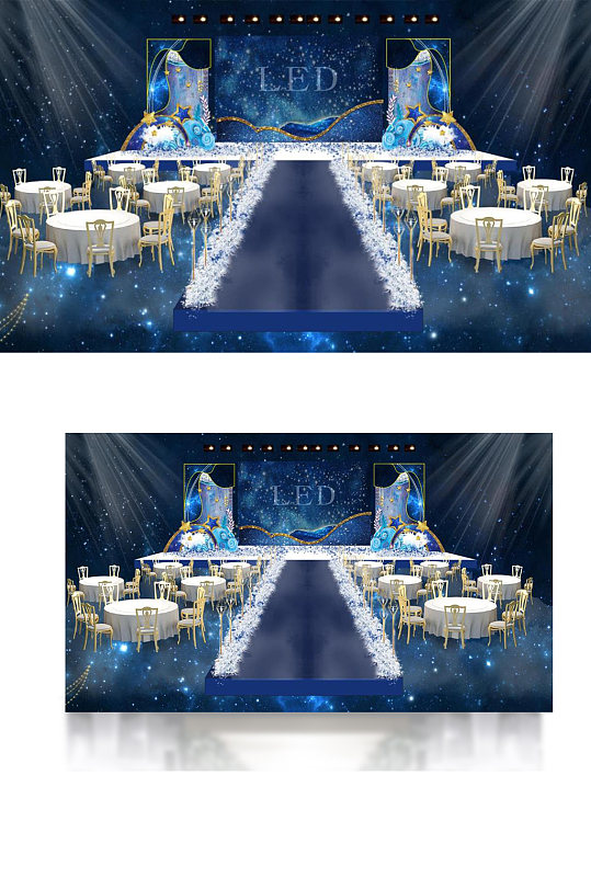 室内设计星空婚礼主舞台婚礼效果图梦幻-众图网