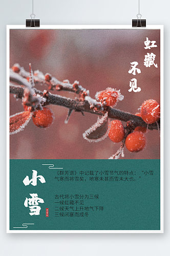 中国传统节气小雪创意海报中国风立冬