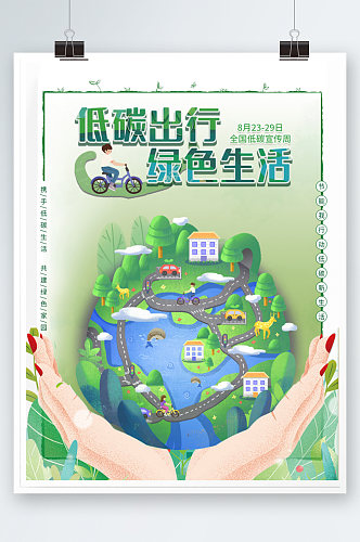 节能环保海报低碳生活节能宣传地球绿色
