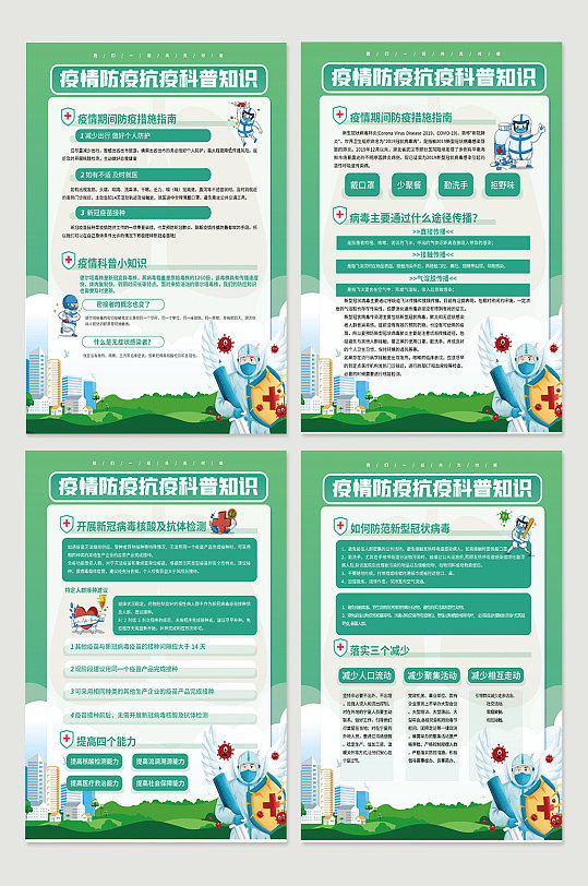 新冠疫情防疫抗疫科普知识宣传系列海报