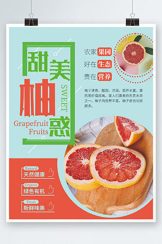 新鲜水果西柚促销上市活动鲜果海报