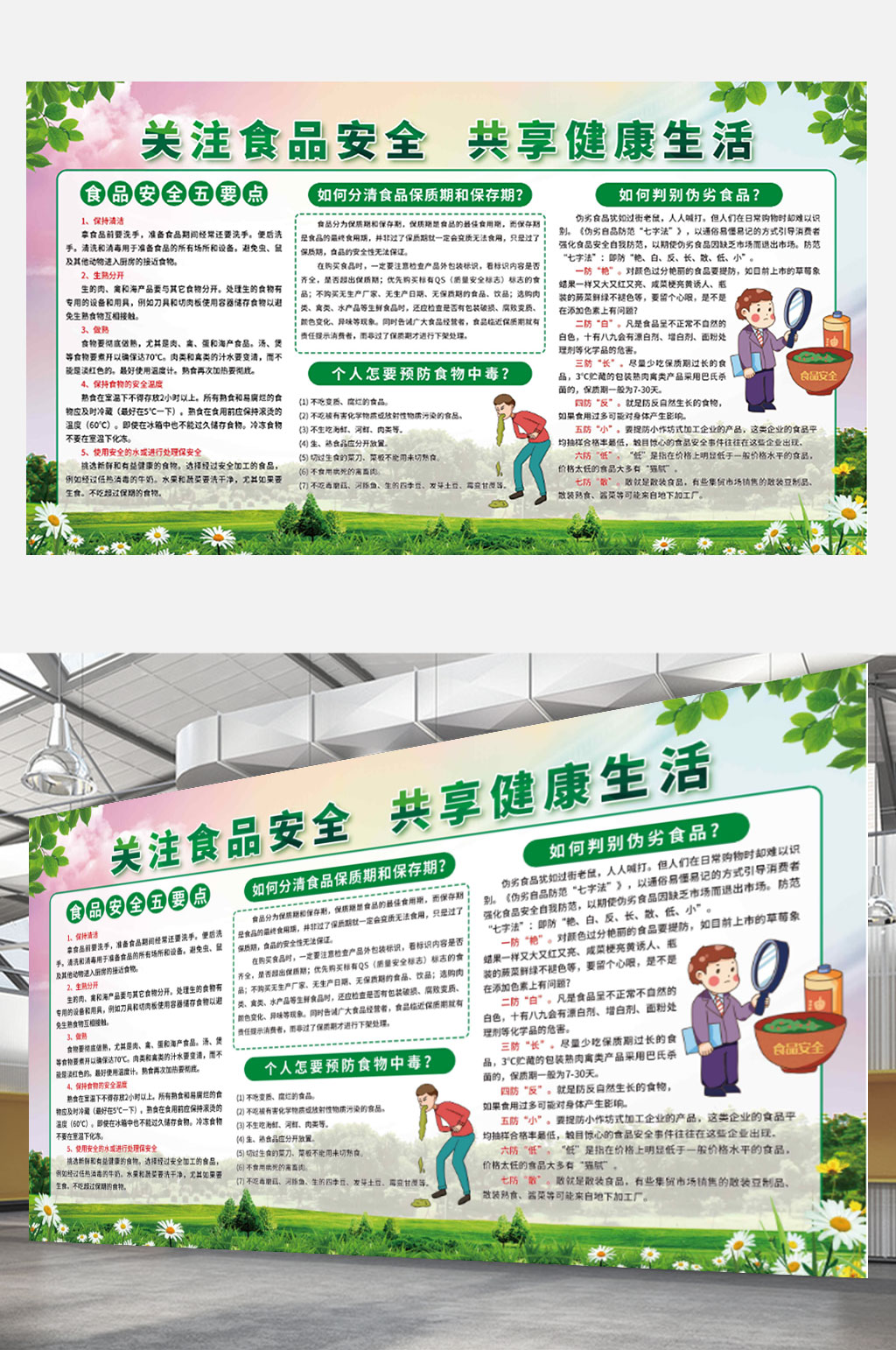 关注食品安全共享健康生活公益展板健康教育素材