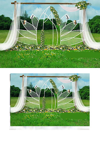 室内设计室外绿色婚礼草坪婚礼psd效果图