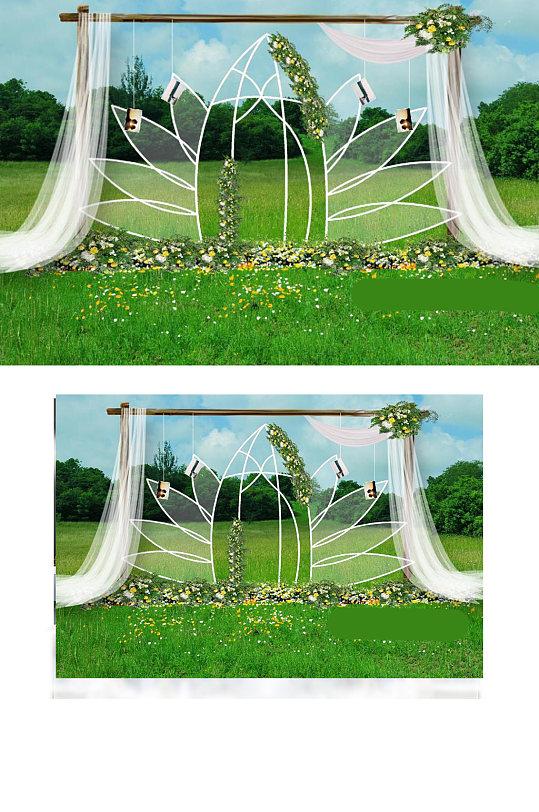 室内设计室外绿色婚礼草坪婚礼psd效果图-众图网