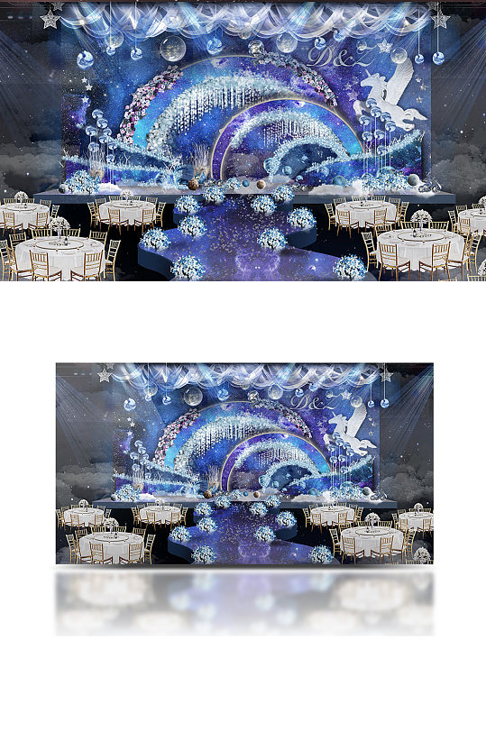 星空婚礼主题梦幻拱门舞台浪漫温馨-众图网