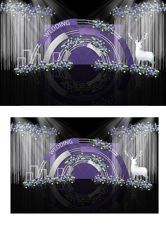 紫色唯美浪漫婚礼效果图温馨浪漫梦幻-众图网