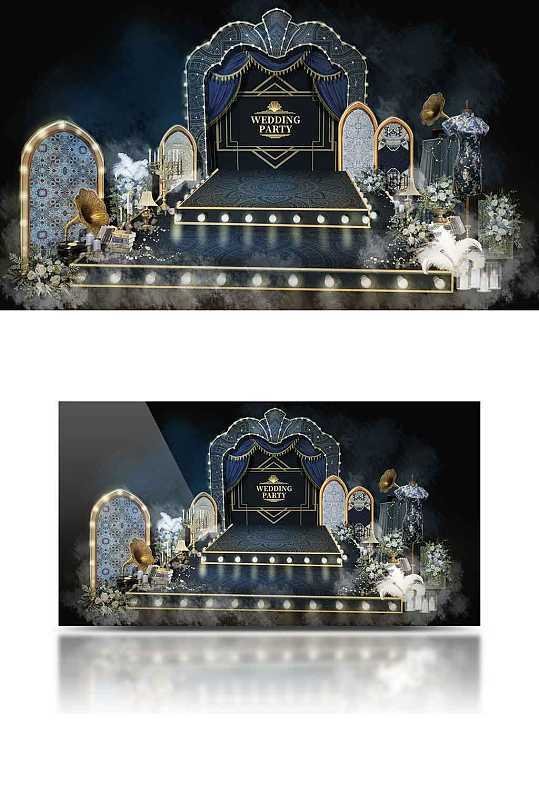 婚礼效果图老上海复古舞台盖茨比温馨浪漫-众图网