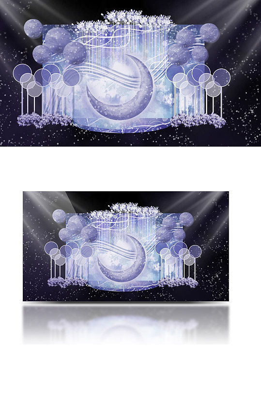淡紫色唯美星空婚礼效果图梦幻浪漫背景板-众图网