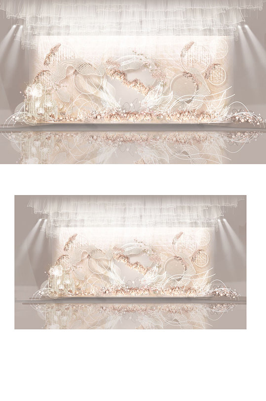 梦幻浪漫婚礼留影区粉色合影背景板迎宾-众图网