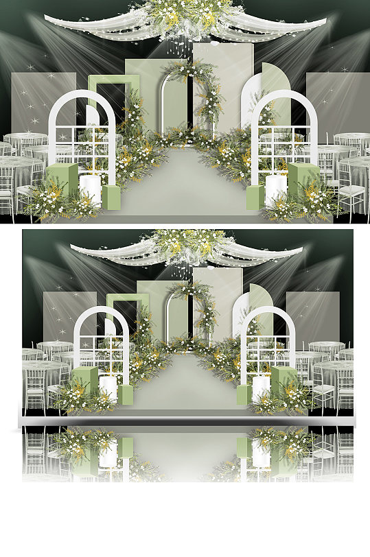 小清新森林婚礼效果图浪漫舞台唯美-众图网