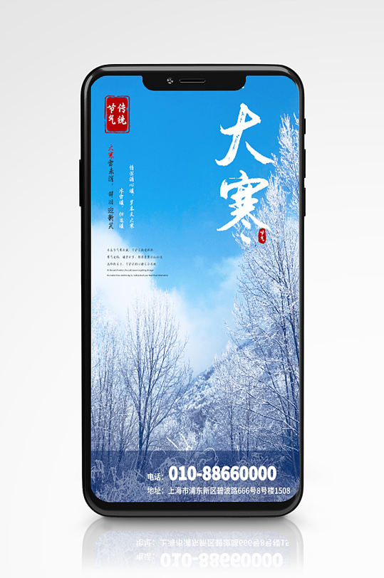 中国传统二十四节气大寒摄影海报冬季