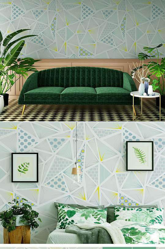 几何图案墙纸壁纸-众图网
