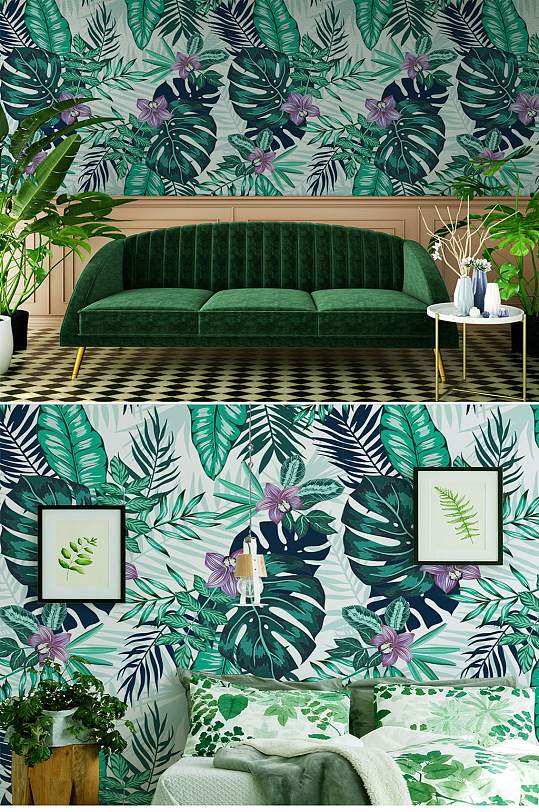 热带植物树叶墙纸-众图网