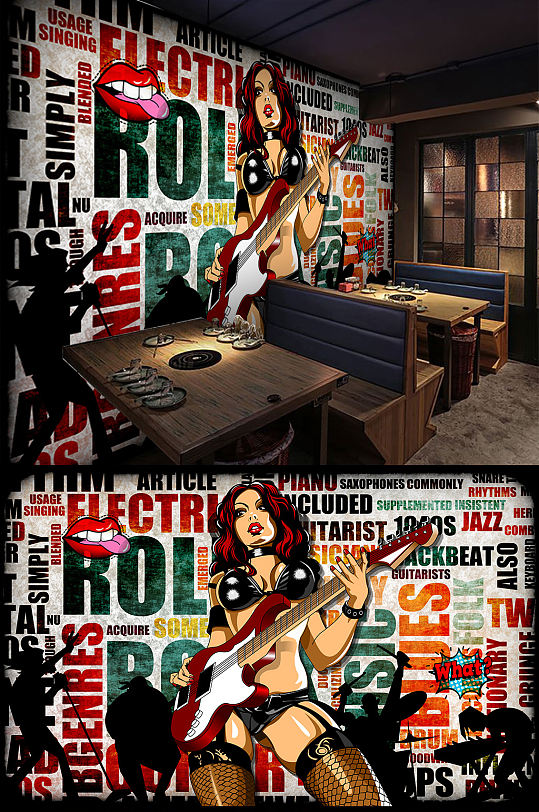 英文字母涂鸦背景墙-众图网