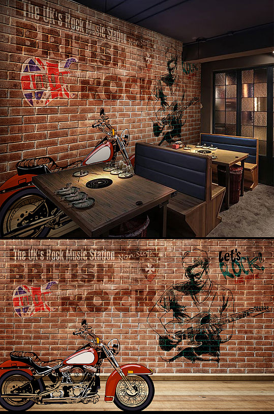 摇滚音乐KTV酒吧背景墙-众图网