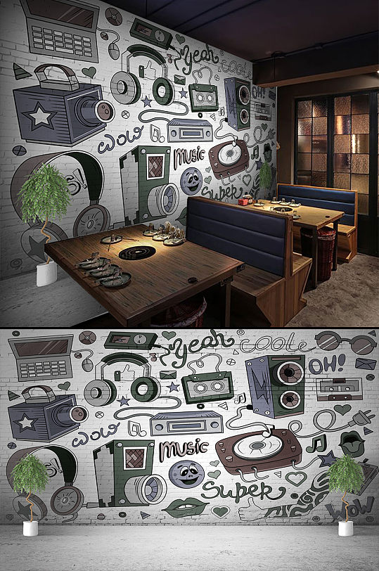 音乐KTV酒吧背景墙-众图网