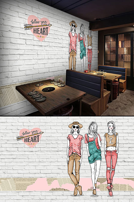 服装店工装背景墙服饰设计工作室背景墙立即下载立即下载时尚女装店工