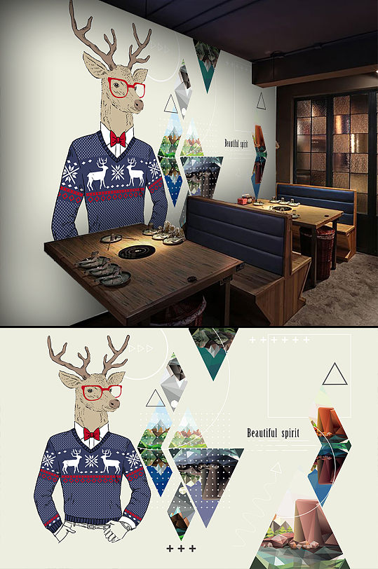 精品男装店工装背景墙-众图网