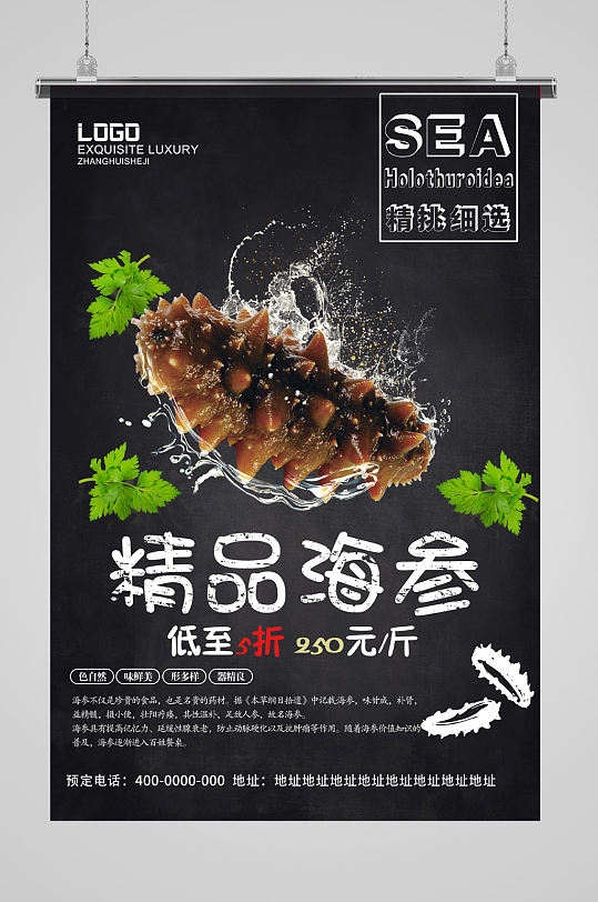 精品海参促销海报