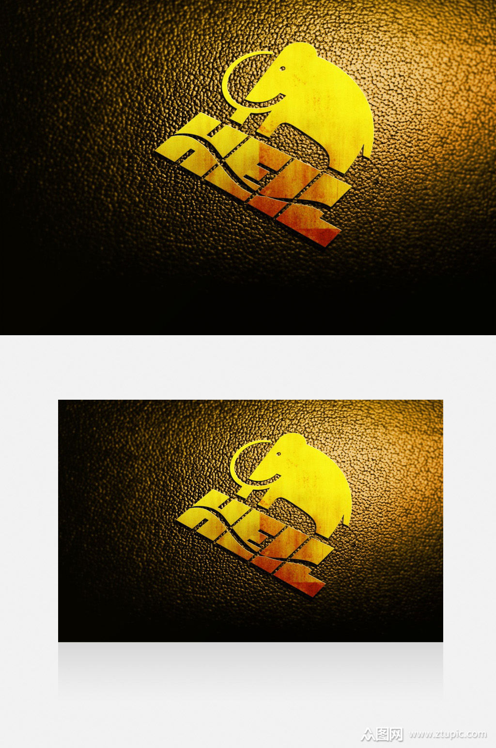 质感金色logo样机