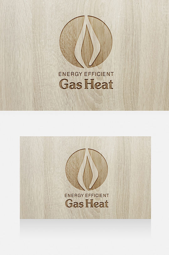 天然木头logo样机-众图网