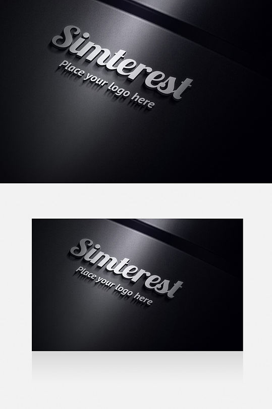 黑色立体字logo样机