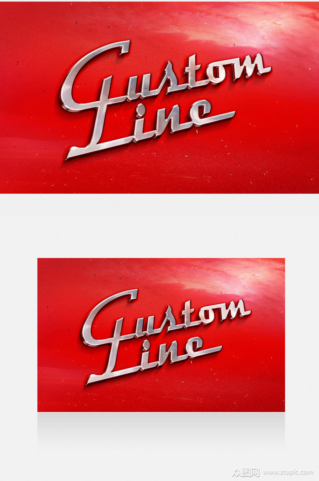 红色立体logo样机素材