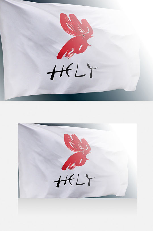 白色旗帜logo样机