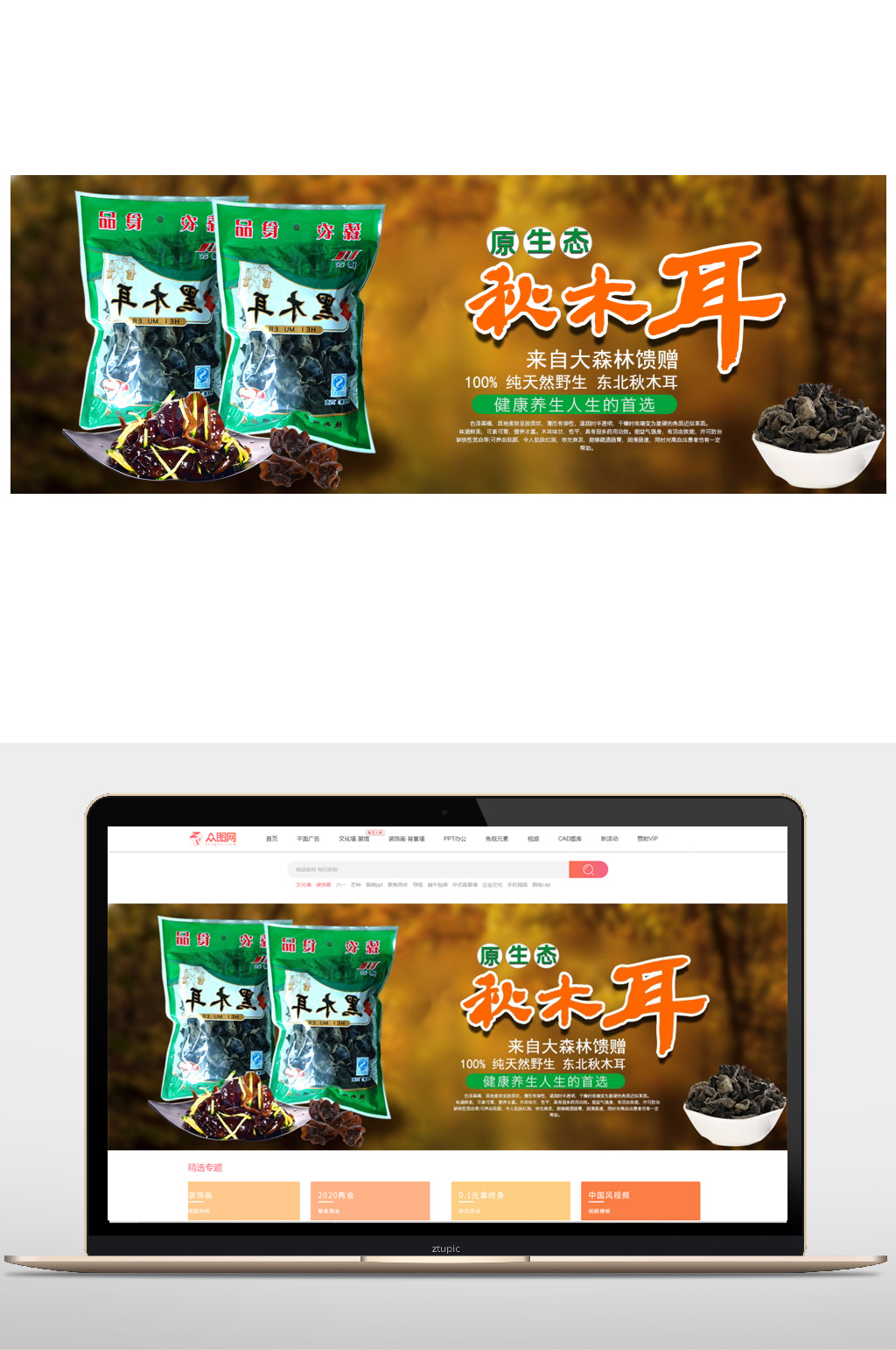 秋季木耳电商banner素材