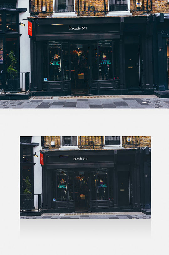 欧式店招商铺门面门头展示样机