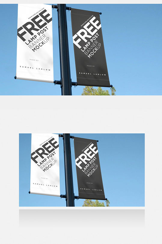 地产道旗吊旗智能贴图样机户外广告样机-众图网