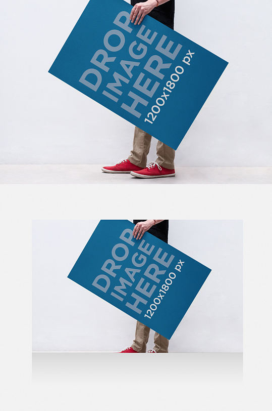 手持kt板海报样机