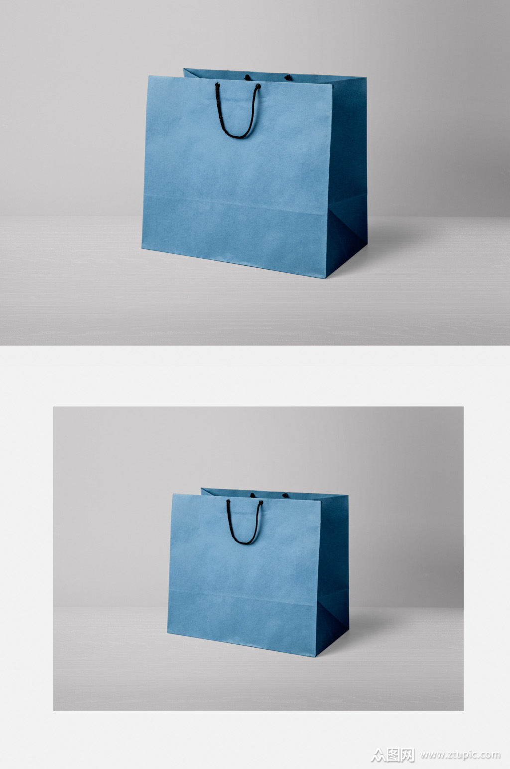 蓝色尼龙绳手提袋样机素材
