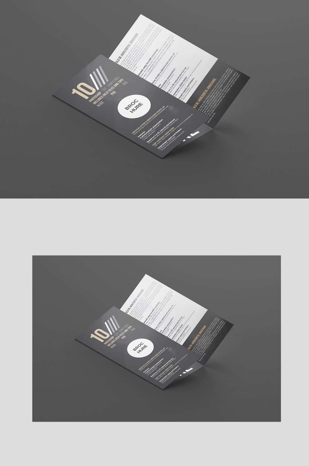 高端黑色三折页样机