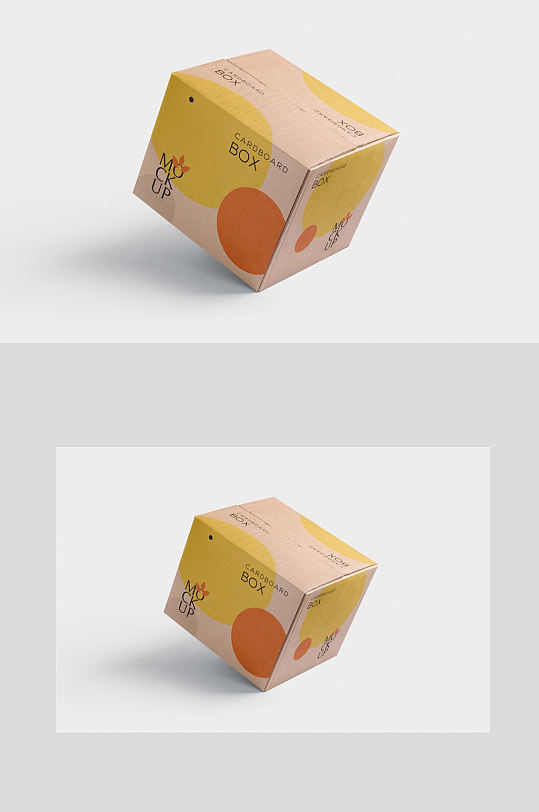 方形瓦楞纸箱盒子样机-众图网