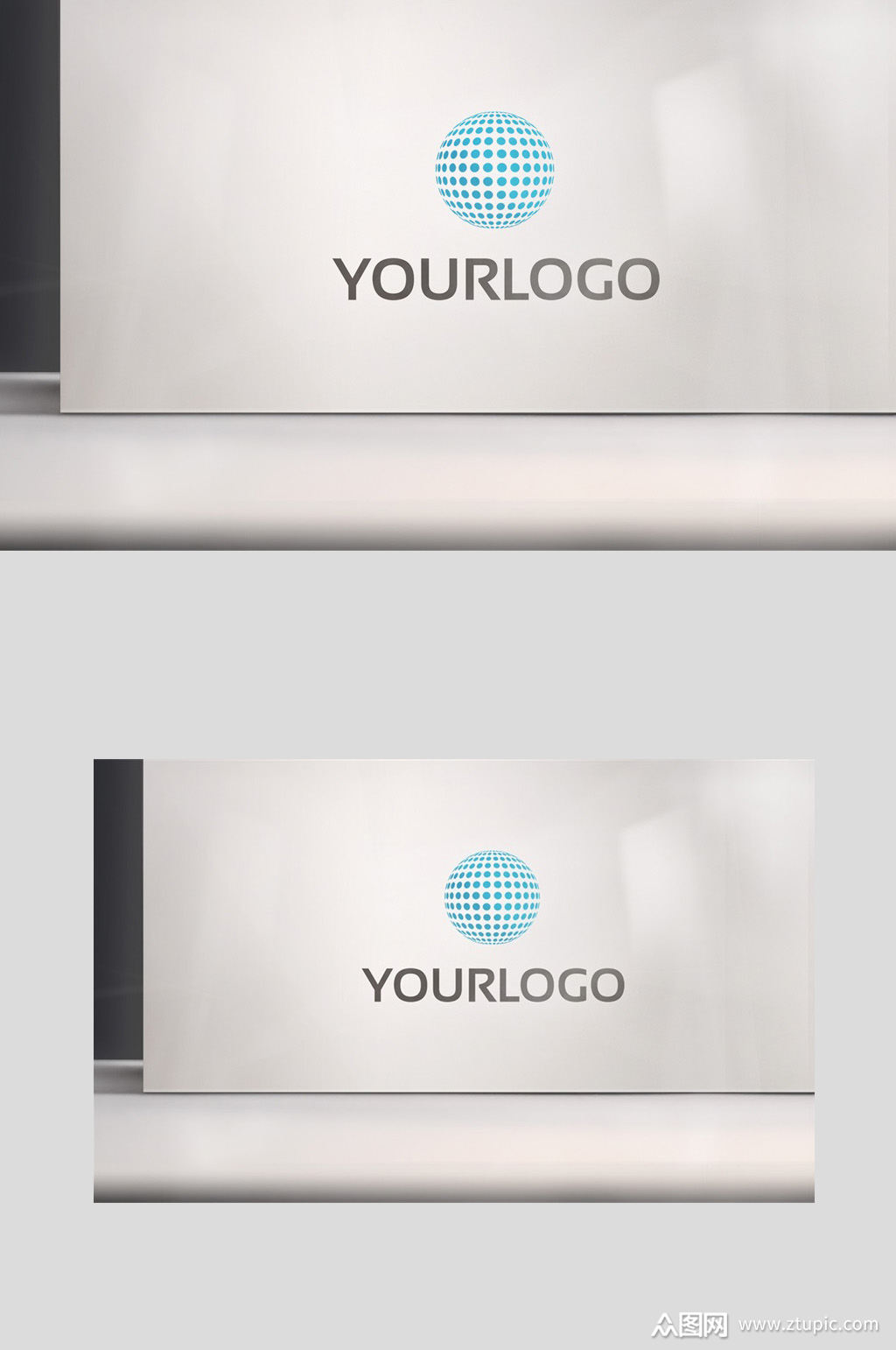 墙面喷绘logo样机模板下载-编号299633-众图网